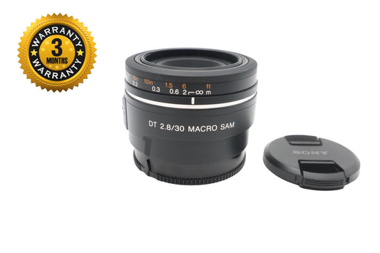 Sony 30mm Macro Lens f/2.8 SAM, Fixed, Very Sharp, Very Good REFURBISHED
