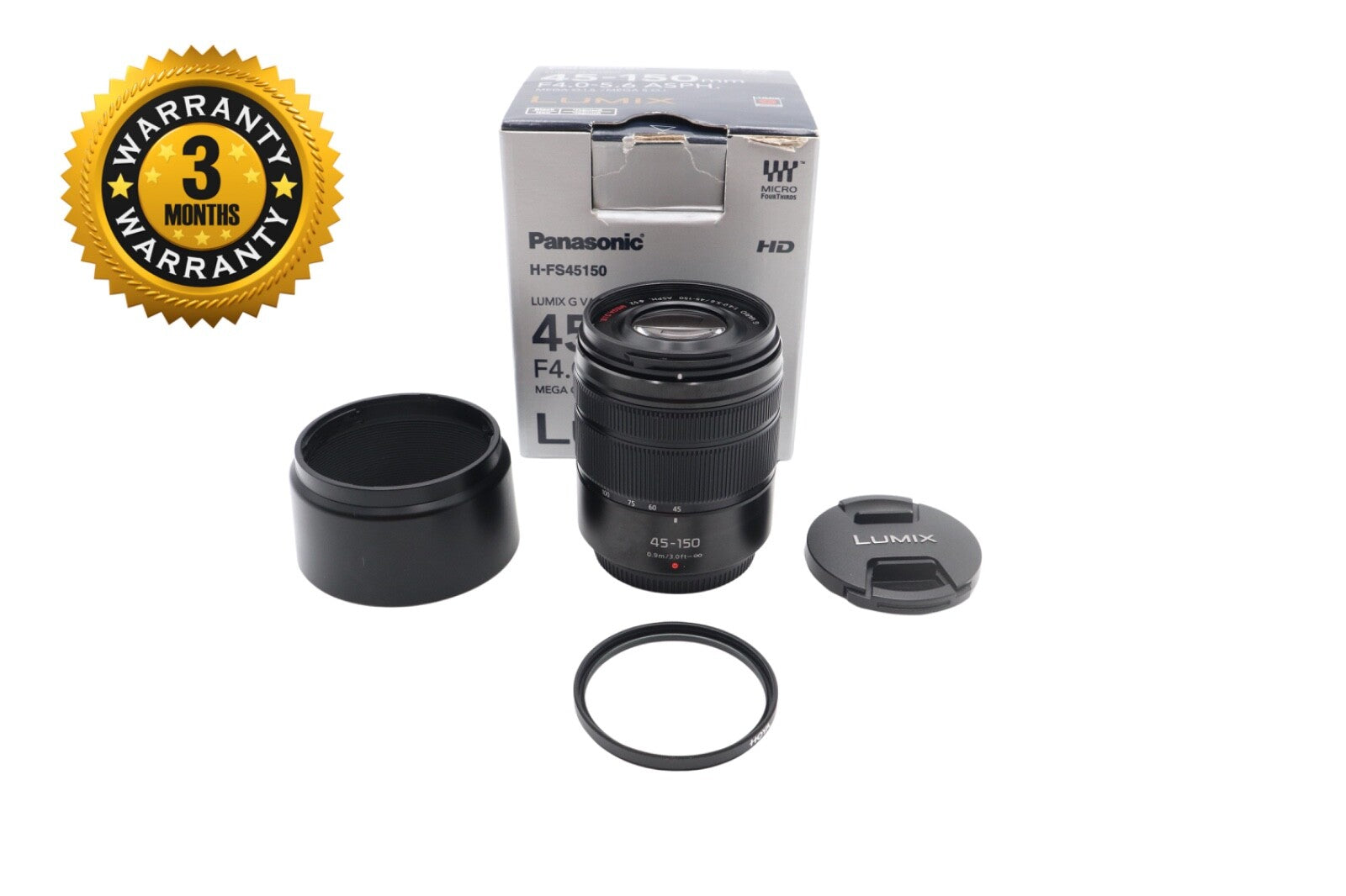 Panasonic Lumix 45-150mm Lens F/4.0-5.6 G Vario Mega O.I.S. Very Good Condition
