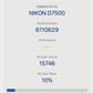 Nikon D7500 DSLR Camera 20.9MP Body Only, Shutter Count 10%, Very Good Cond.