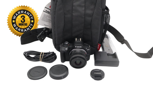 Canon EOS R100 Mirrorless Camera 24.1MP with 18-45mm IS Lens, Shutter Count 2000