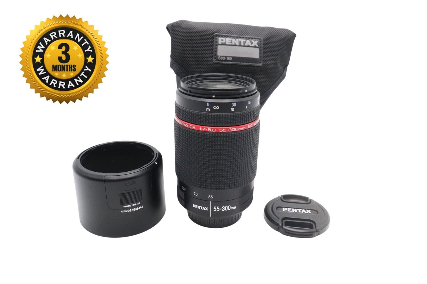 Pentax 55-300mm Telephoto Lens F/4-5.8 HD ED WR Metal Mount, Very Good Condition