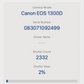 Canon EOS 1300D DSLR Camera 18.0MP with 18-55mm, Shutter Count 2332, Good Cond.