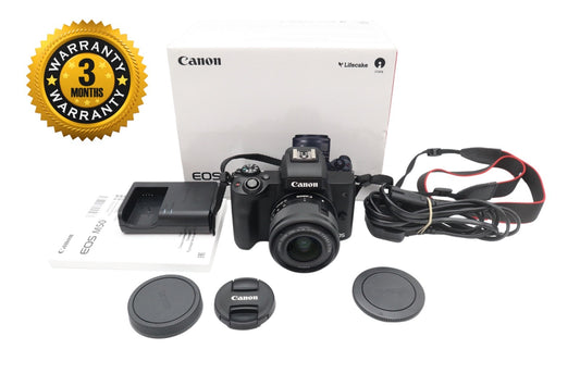 Canon M50 Camera 24MP with 15-45mm Lens, Under 1000 Shutter Count, V.G. REFURB.