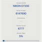 Nikon D7200 DSLR Camera 24.2MP with Nikon 18-55mm, Shutter Count 6777, V.G. Cond