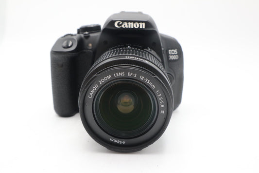 Canon 700D DSLR Camera 18MP with Canon 18-55mm F3.5-5.6 Lens III, Good Condition