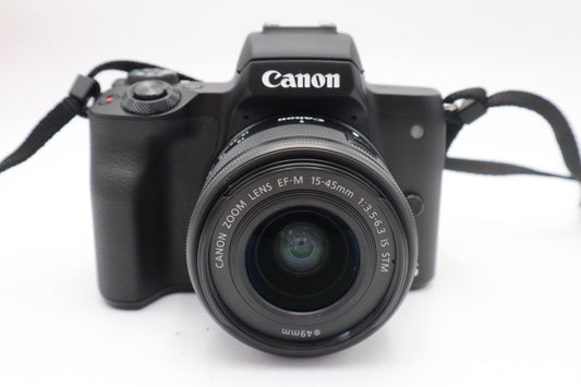 Canon M50 Camera 24MP with 15-45mm Lens, Under 1000 Shutter Count, V.G. REFURB.