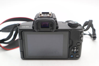 Canon M50 24MP Camera kit with 15-45mm STM Lens 4000 Shutter C, Good REFURBISHED