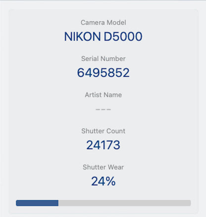 Nikon D5000 DSLR Camera 12.3MP Kit with 18-55mm Shutter Count 24173, Good Cond.