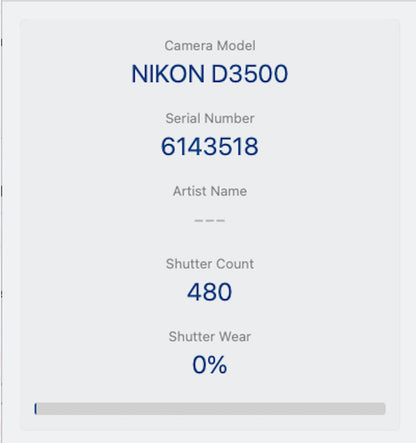 Nikon D3500 DSLR Camera 24.2MP with 18-55mm, Shutter Count 480 V.G. REFURBISHED