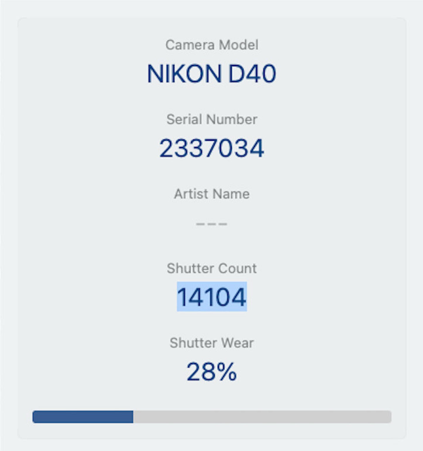 Nikon D40 Camera 6.1MP DSLR with 18-55mm, Shutter Count 14104, Good Condition