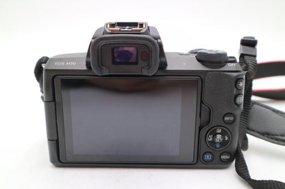 Canon M50 24MP Camera kit with 15-45mm STM Lens, S. Count 3000, 1 Year Warranty