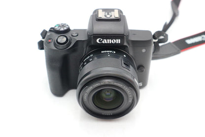 Canon M50 24MP Camera kit with 15-45mm STM Lens 4000 Shutter C, Good REFURBISHED