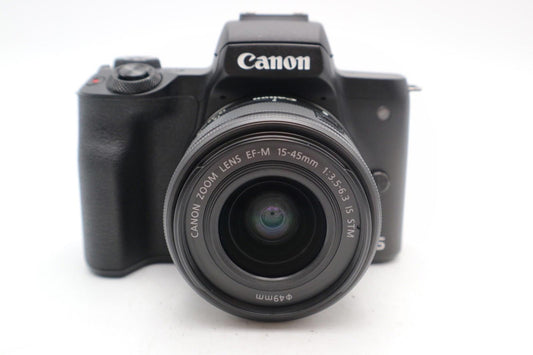 Canon M50 Mark II Camera 24MP with 15-45mm Lens, Under 1000 Shutter Count