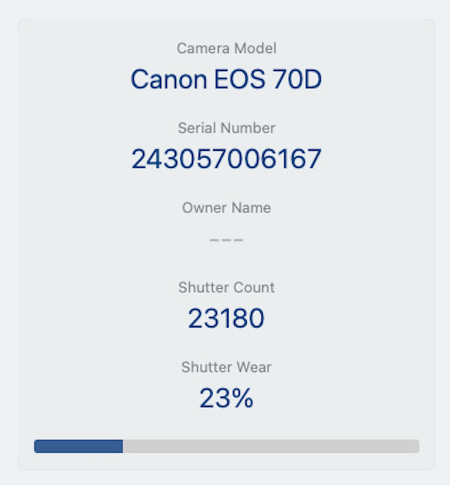 Canon 70D DSLR Camera 20.2MP Body Only, Shutter Count 23180, Good Condition