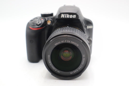 Nikon D3400 DSLR Camera 24.2MP with Nikon 18-55mm AF-P Lens, Good Condition