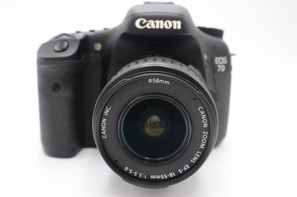 Canon 7D Camera DSLR 18MP with 18-55mm lens, Shutter Count 17%, Good REFURBISHED