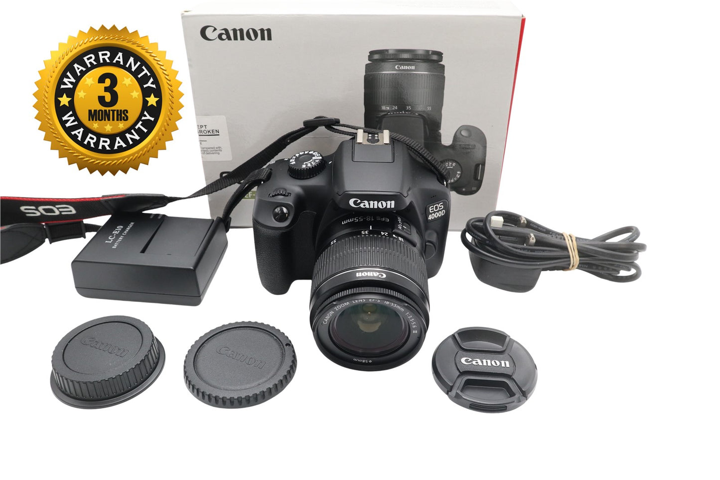 Canon 4000D Camera DSLR 18.0MP with 18-55mm, Shutter Count 1737, V. Good REFURB.
