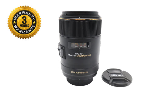 Sigma 105mm Macro Lens f/2.8 EX DG OS, Stabilised for Nikon F Mount, V.Good Cond