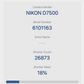 Nikon D7500 DSLR Camera 20.9MP Body Only, Shutter Count 18%, Very Good Cond.