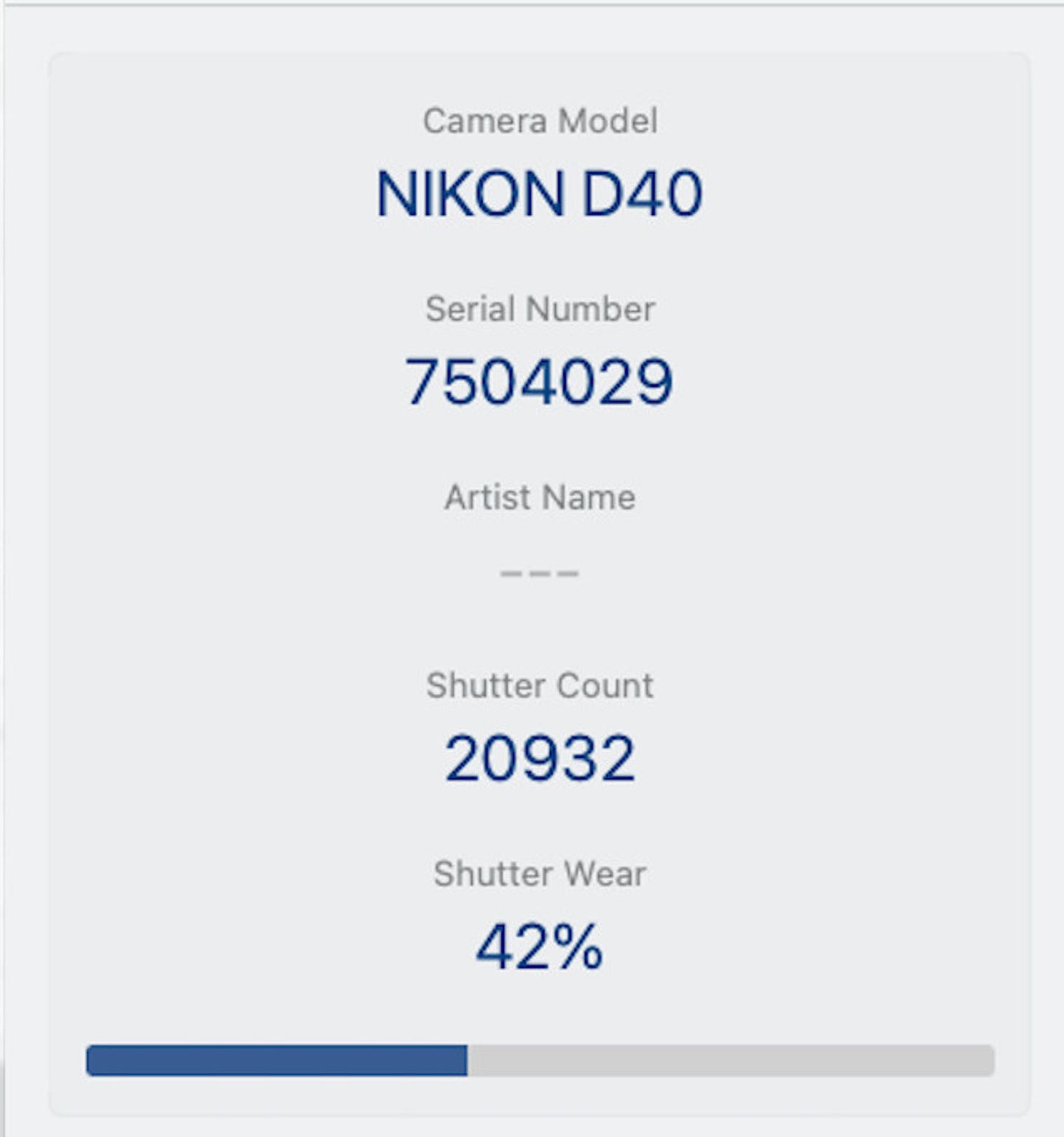 Nikon D40 Camera 6.1MP DSLR with 18-55mm, Shutter Count 20932, Good Condition