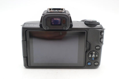 Canon M50 Mark II Camera 24MP with 15-45mm Lens, Under 1000 Shutter Count