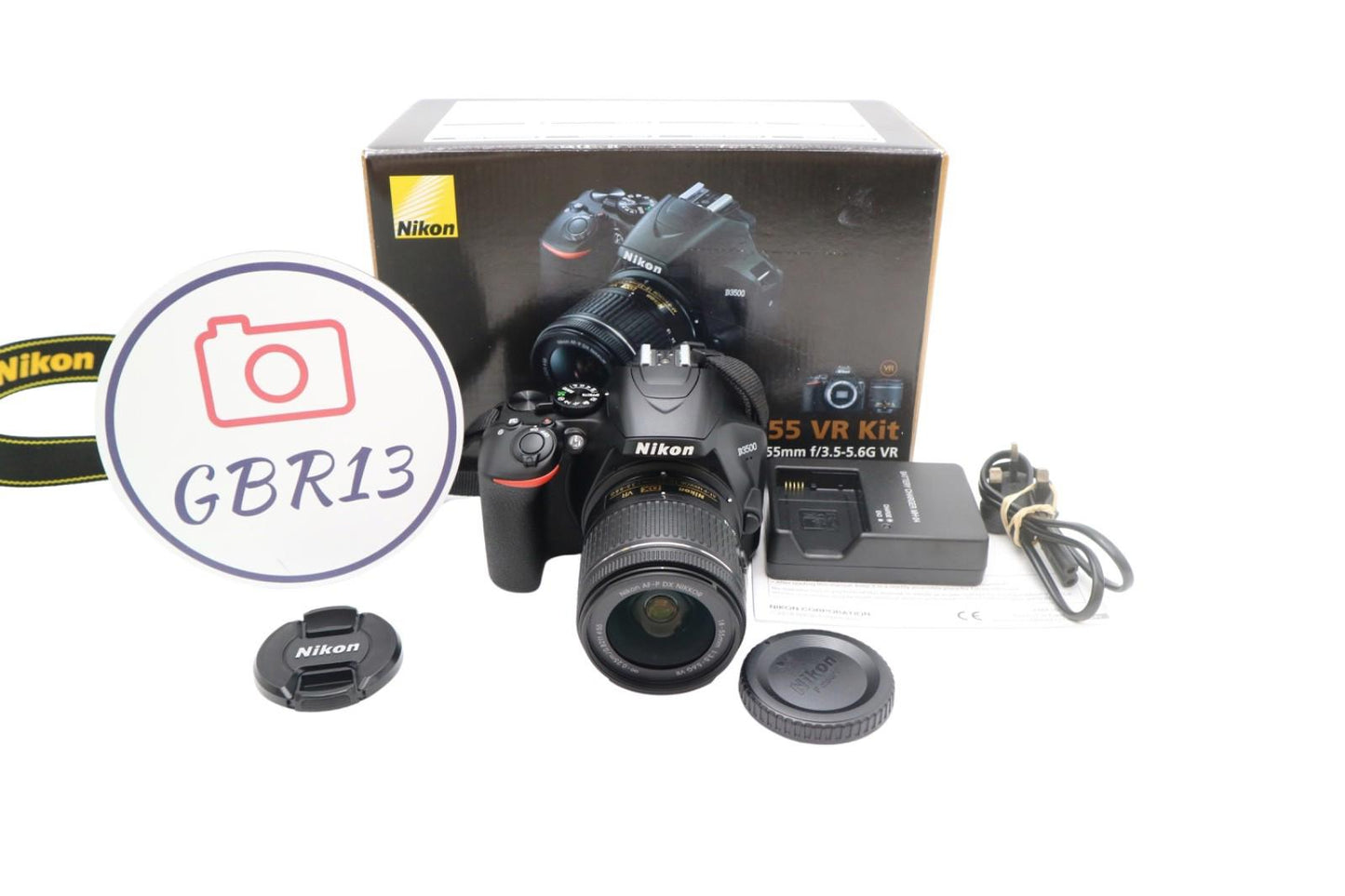 Nikon D3500 DSLR Camera 24.2MP with 18-55mm, Shutter Count 553 V.G. REFURBISHED