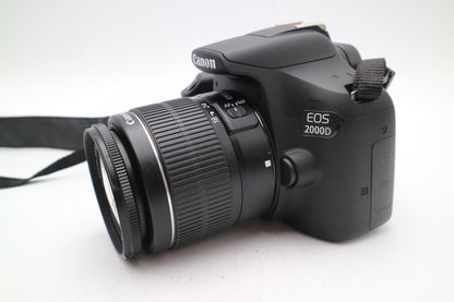 Canon 2000D DSLR Camera 24.1MP with 18-55mm, Shutter Count 302 REFURBISHED