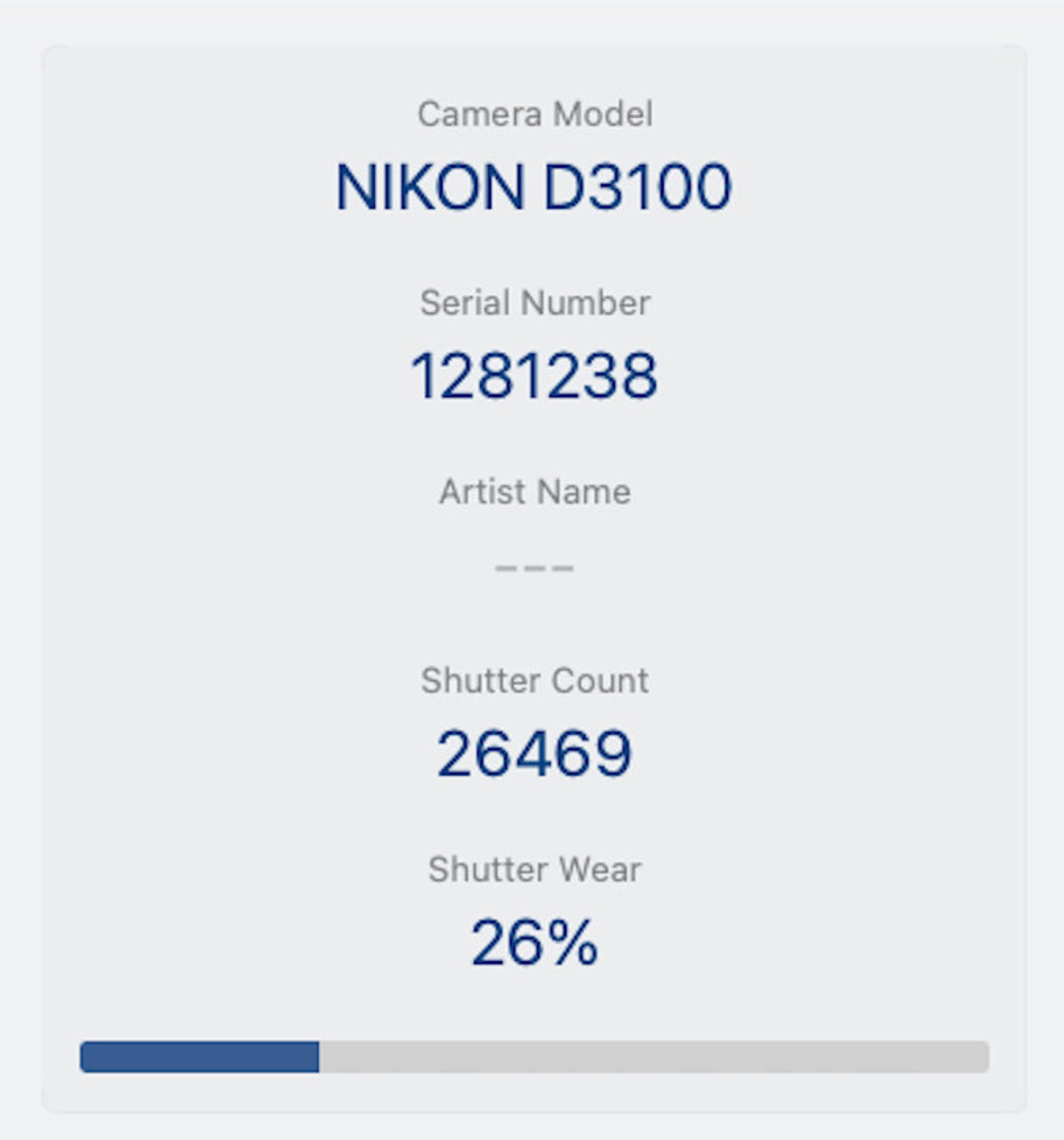 Nikon D3100 DSLR Camera 14.2MP with 18-55mm, Shutter Count 26469, Good Condition