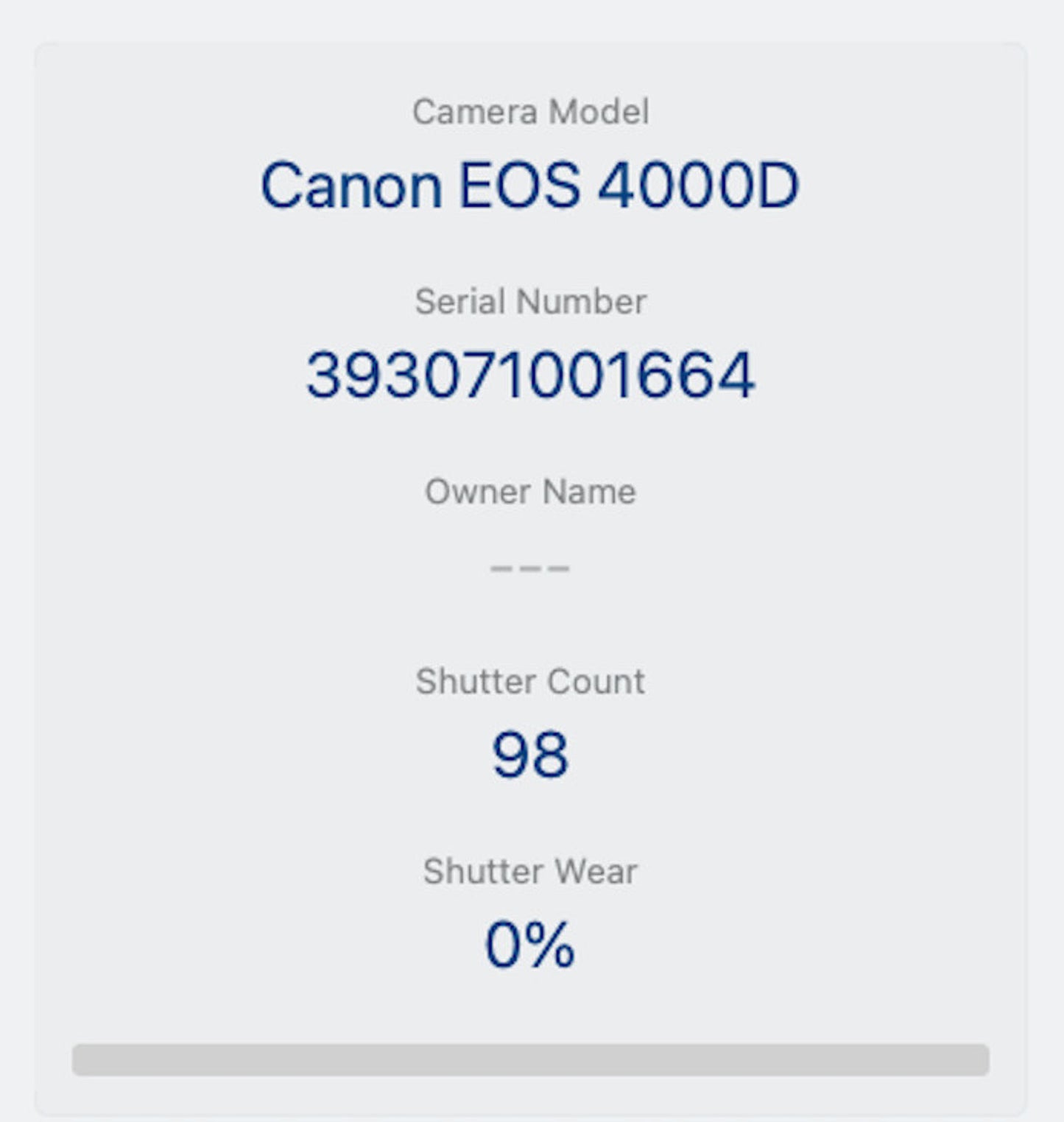 Canon 4000D Camera DSLR 18.0MP with 18-55mm, Shutter Count 98, V.G. REFURBISHED