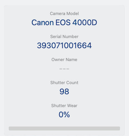 Canon 4000D Camera DSLR 18.0MP with 18-55mm, Shutter Count 98, V.G. REFURBISHED