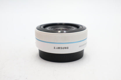 Samsung NX 16mm Lens f/2.4 Very Sharp Prime Wide Angle Pancake Lens, Good Cond.