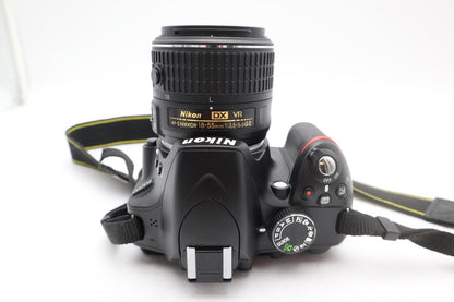 Nikon D3200 DSLR Camera 24.2MP with 18-55mm, Shutter Count 2456 V.G. REFURBISHED