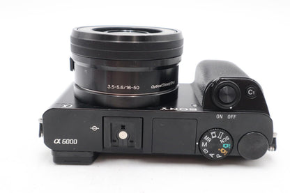 Sony A6000 Mirrorless Camera 24.3MP with 16-50mm Lens, Shutter 4697, Good Cond.