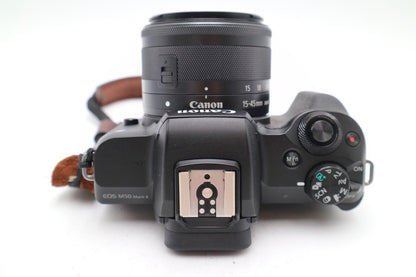 Canon M50 Mark II Camera 24MP with 15-45mm, 11000 Shutter Count  1 Year Warranty