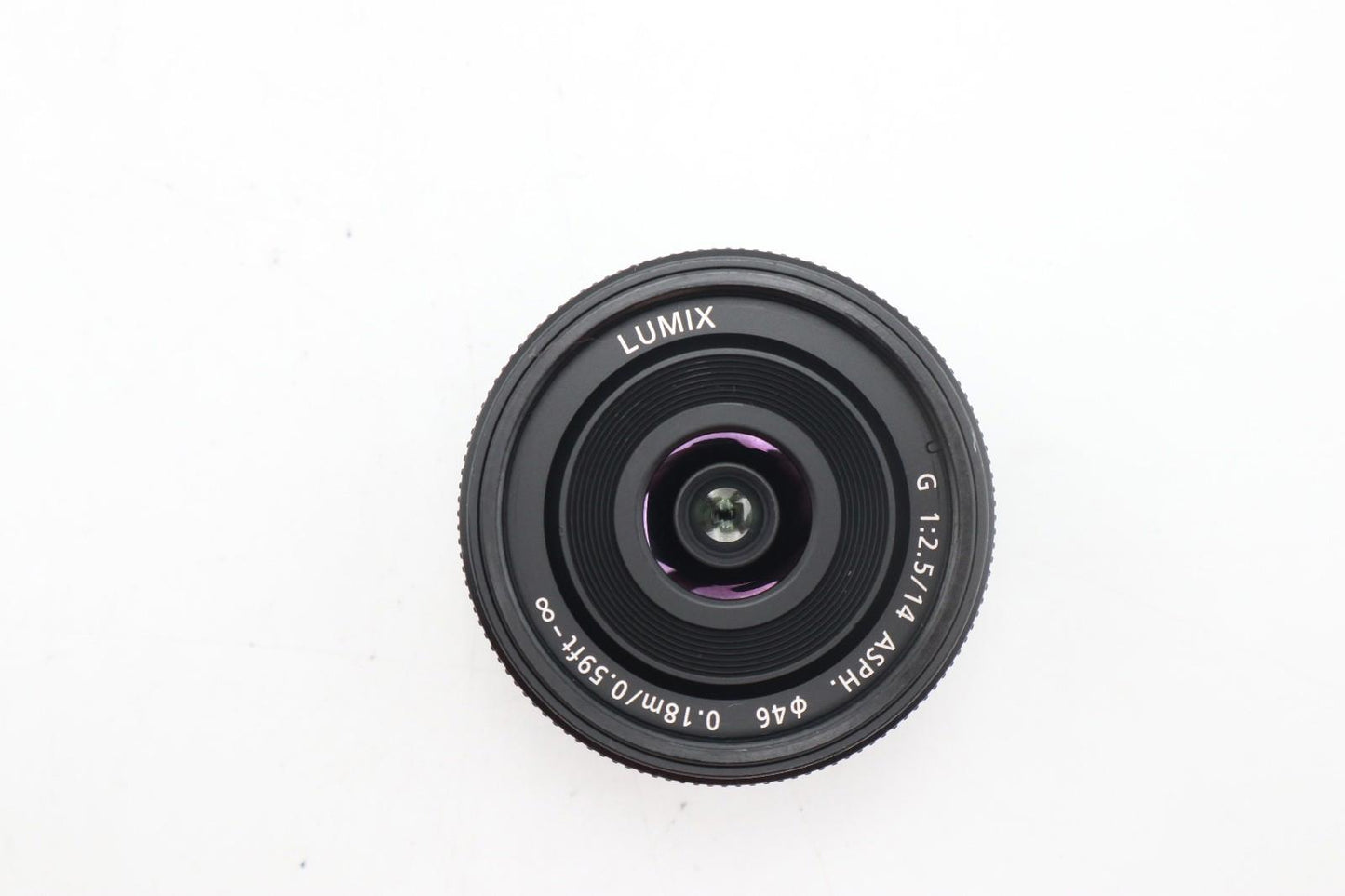 Panasonic 14mm Pancake Lens F/2.5 G Wide Angle for Micro Four Thirds Good Cond.
